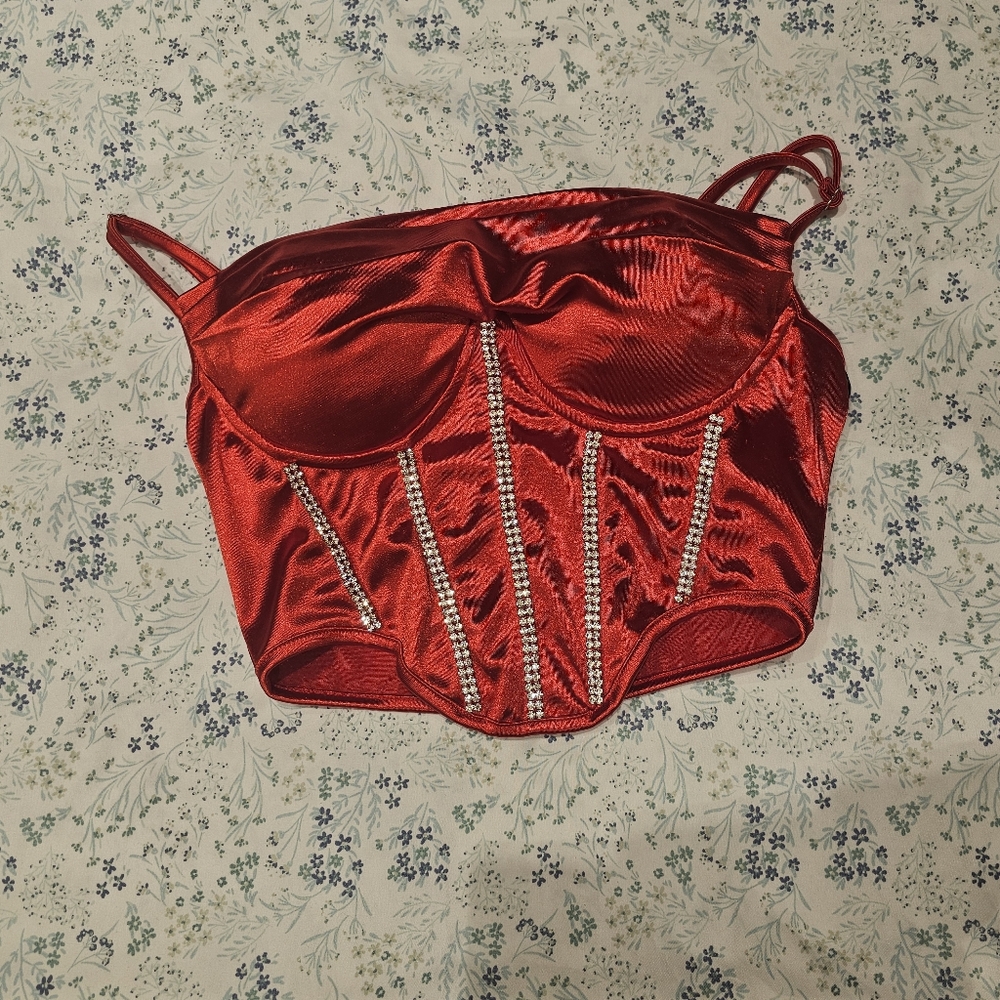 Red Corset Top Celebrity Size S
